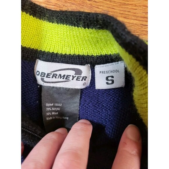 Vintage Obermeyer Size Youth Smallnl Wool Blend 1/4 Zip Sweater - Picture 3 of 4